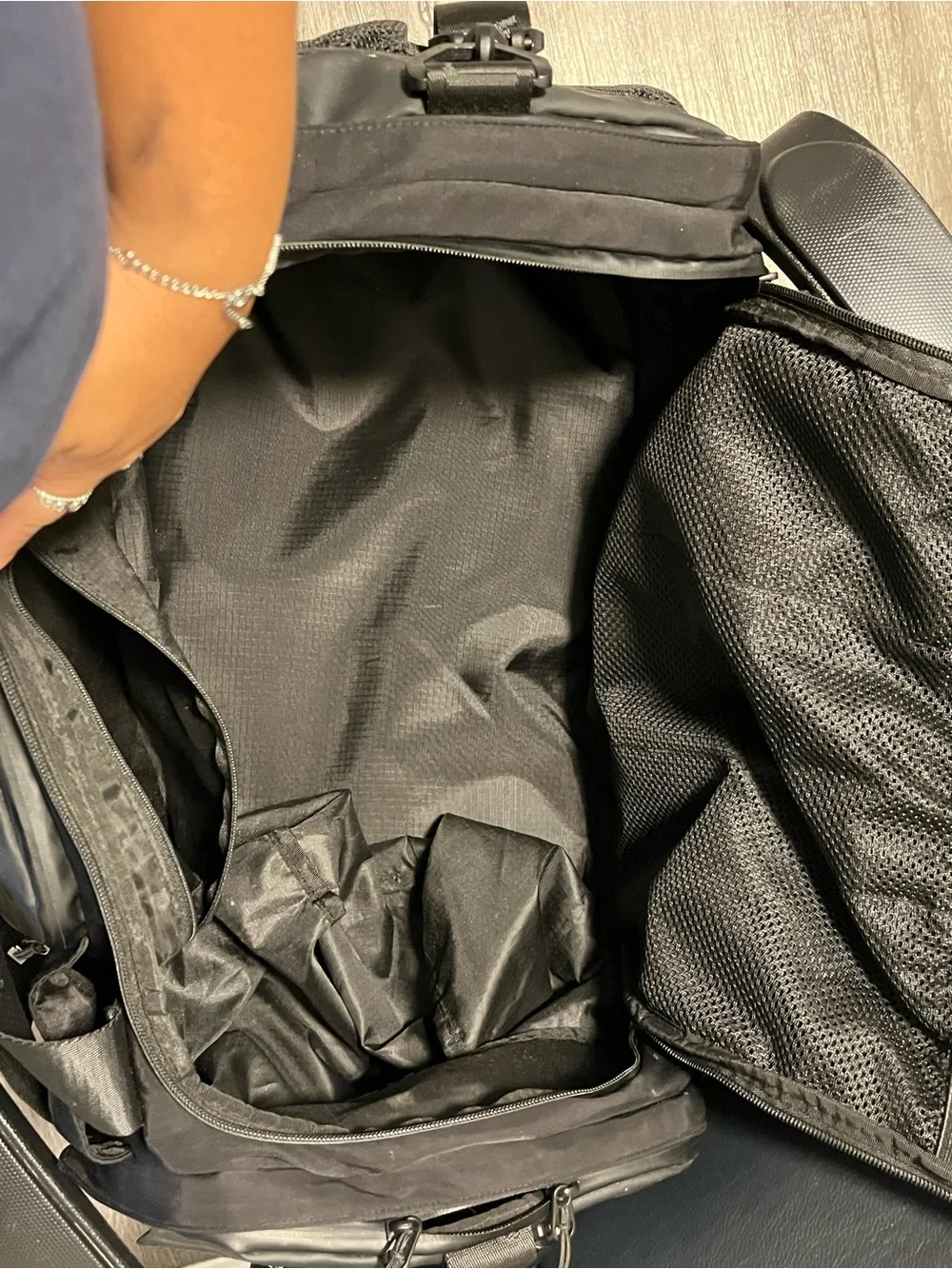 YoungLA Black Duffel Bag with Removable Shoulder Strap
